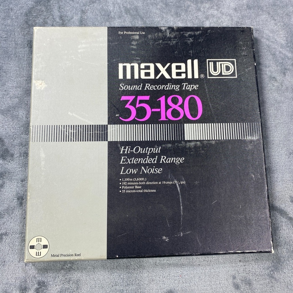 Maxell Sound Recording Reel to Reel Tape UD 35-180 Low Noise Hi-Output UNTESTED